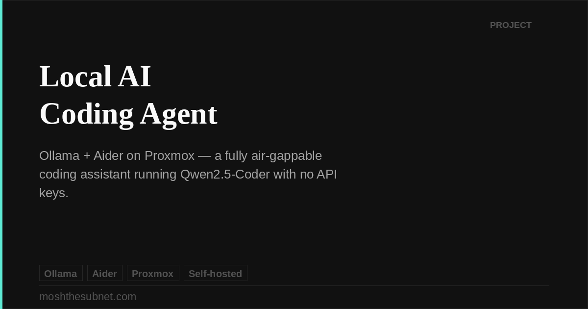 Local AI Coding Agent (Ollama + Aider)